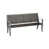 6' District Style Arm Bench with Powder-Coated Aluminum Frame and Slats - 126 lbs.