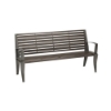 6' District Style Arm Bench with Powder-Coated Aluminum Frame and Slats - 126 lbs.