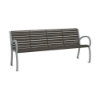 6' District Style Arm Bench with Powder-Coated Aluminum Frame and Horizontal Slats - 92 lbs.