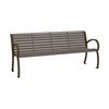 6' District Style Arm Bench with Powder-Coated Aluminum Frame and Horizontal Slats - 92 lbs.