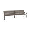8' District Style Arm Bench with Powder-Coated Aluminum Frame and Horizontal Slats - 144 lbs.