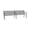 8' District Style Arm Bench with Powder-Coated Aluminum Frame and Horizontal Slats - 144 lbs.