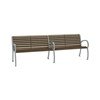8' District Style Arm Bench with Powder-Coated Aluminum Frame and Horizontal Slats - 144 lbs.