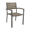 Jado Faux Wood Slat Dining Chair with Powder-Coated Aluminum Frame by Tropitone - 12 lbs.