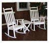 Two Classic Recycled Plastic Rocking Chair with Folding Side Table Set