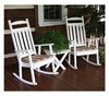 Two Classic Recycled Plastic Rocking Chair with Folding Side Table Set