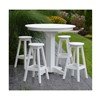 44" Round Recycled Plastic Bar Table Set With 4 Bar Stools