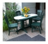 5 Ft. Oval Recycled Plastic Dining Table With 4 Traditional Chairs