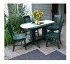 5 Ft. Oval Recycled Plastic Dining Table With 4 Traditional Chairs