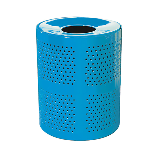 32 Gallon Perforated Style Thermoplastic Receptacle w/ Liner & Flat Top Lid