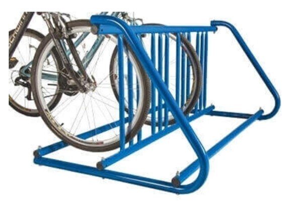 8 Space "W" Style Grid Style Bike Rack, Galvanized Steel