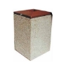 	22 Gallon Concrete Square Trash Receptacle with Pitch In Lid