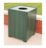 32 Gallon Recycled Plastic Square Hinged Trash Receptacle, Landmark Collection