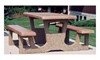 5 Foot Rectangular Concrete Picnic Table With 2 Attached Seats 