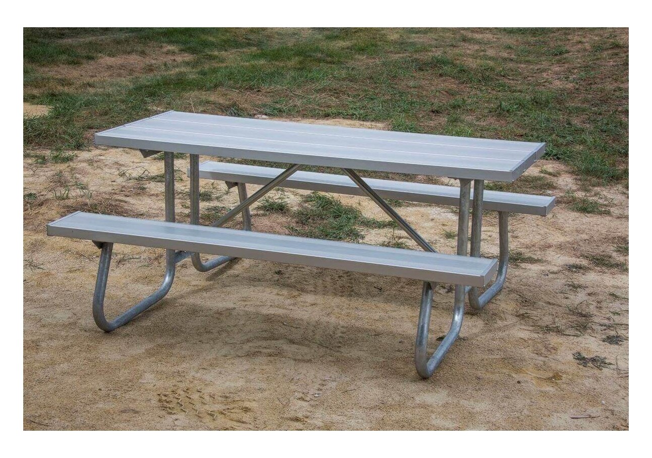6 Ft. Aluminum Picnic Table with Welded Galvanized Steel Frame