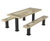 Regal Style Thermoplastic Coated Expanded Metal Picnic Table With 2 Unattached Benches