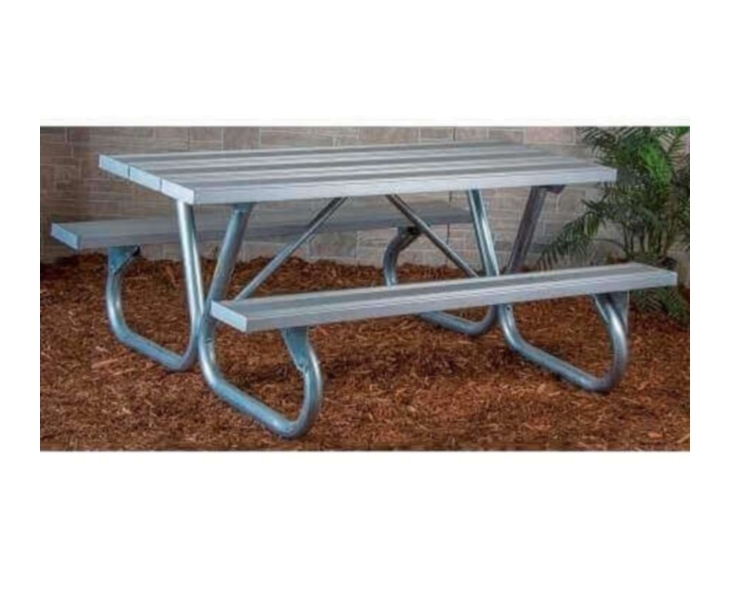 6 Ft. Heavy Duty Aluminum Picnic Table with Bolted Galvanized Steel