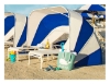 Beach Cabana With Aluminum Frame And Mesh Opening Marine Grade Fabric