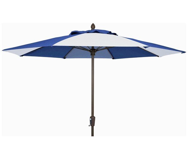 9 Ft. Octagonal Commercial Fiberglass Ribbed Market Umbrella With Aluminum Pole And Alternating Canopy Pattern