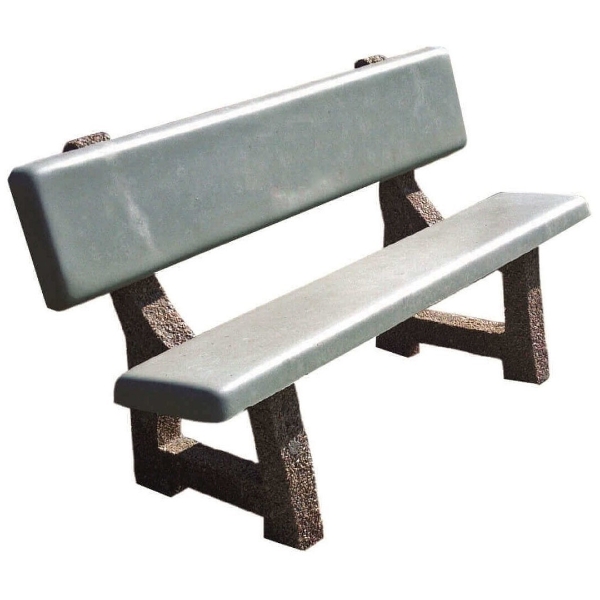 84" Concrete Park Bench with Aggregate Legs