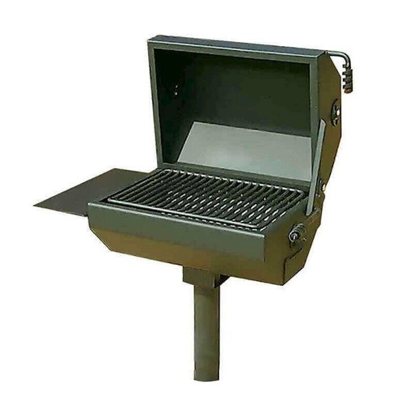 Covered Grill With 500 Sq. In Cooking Surface, Four Position, Inground Or Portable