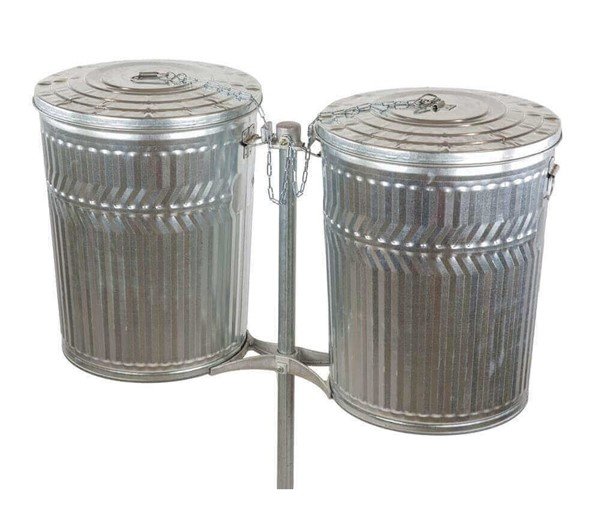 Double Sided Galvanized Can Post For Trash Cans