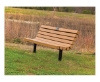 Recycled Plastic Contoured Park Bench With Steel Frame And Inground Mount