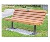 Recycled Plastic Contoured Park Bench With Steel Frame With Surface Mount 