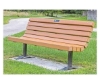 Recycled Plastic Contoured Park Bench With Steel Frame With Surface Mount 