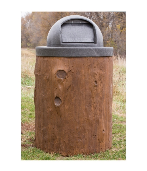 32 Gallon Concrete Log Design Trash Receptacle