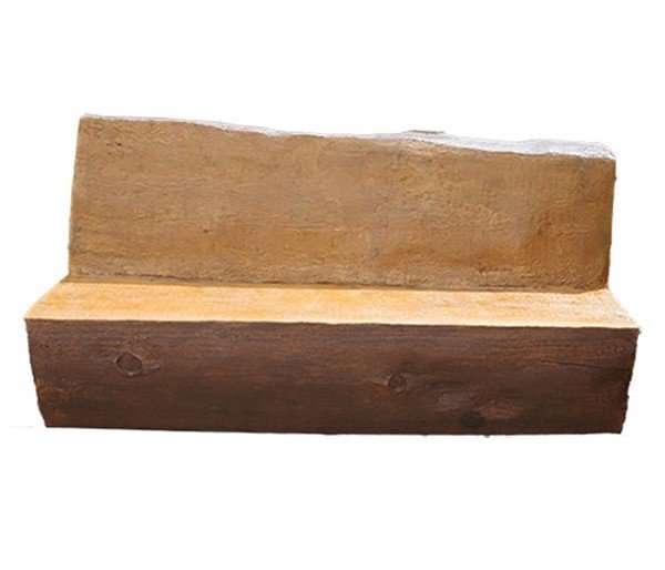 6 Ft. Concrete Log Design Bench With Back