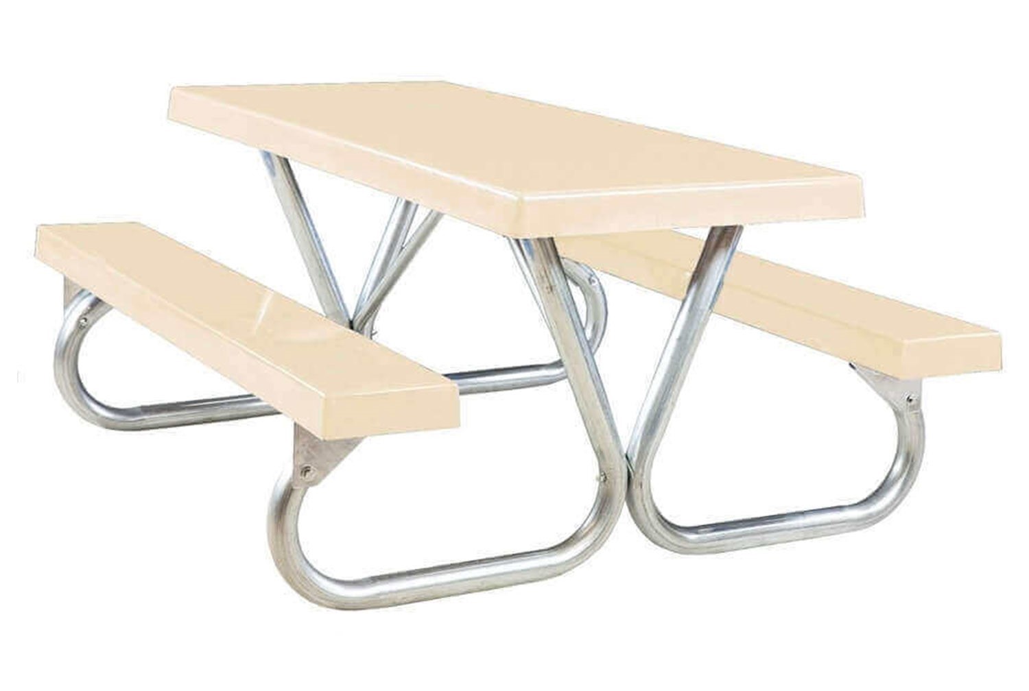 6 Ft. Heavy Duty Fiberglass Picnic Table with Bolted Galvanized Steel