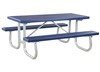 6 Ft. Heavy Duty Plastisol Coated Metal Picnic Table With Welded Galvanized Frame