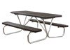 6 Ft. Plastisol Coated Metal Picnic Table With Bolted Galvanized Frame