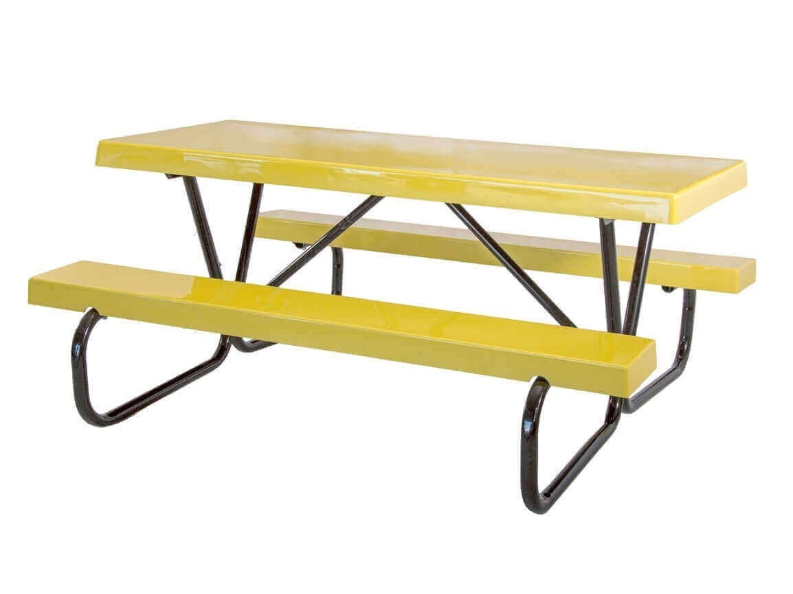 8 Ft. Fiberglass Picnic Table with Bolted 1 5/8" O.D. Tube Steel Frame