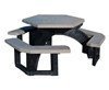 Evergreen Series Heavy Duty Recycled Plastic Hex Table with Solid Top - Gray