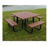 48" Square Recycled Plastic Picnic Table With 1 5/8" O.D. Tube Steel Frame