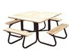 48" Square Wooden Picnic Table With 1 5/8" O.D. Tube Steel Frame