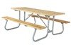 6 Ft. Wooden Picnic Table With Galvanized Welded Frame, Portable