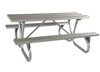 8 Ft. Aluminum Picnic Table With Heavy Duty Bolted 2 3/8" O.D. Tube Steel Frame