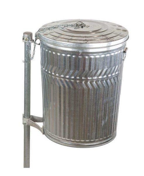 Single Sided Galvanized Can Post For Trash Cans