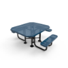 Elite Series ADA Compliant 46" X 54" Octagon Thermoplastic Polyethylene Coated Picnic Table Perforated Steel - Blue - Portable