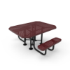 Elite Series ADA Compliant Dual Access 46" X 63" Octagon Thermoplastic Polyethylene Coated Picnic Table Perforated Steel - Burgundy - Portable