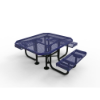 Elite Series ADA Compliant 46" X 54" Octagon Thermoplastic Polyethylene Coated Rolled Picnic Table Expanded Metal - Dark Blue - Portable