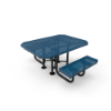 Elite Series ADA Compliant Dual Access 46" X 63" Octagon Thermoplastic Polyethylene Coated Rolled Picnic Table Perforated Metal - Dark Blue - Portable