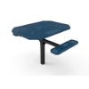 Elite Series 46" X 54" ADA Compliant Thermoplastic Polyethylene Coated Octagon Pedestal 2 Or 3 Seat Picnic Table Perforated Steel - Dark Blue - Inground - 2 Seat