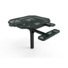 Elite Series 46" X 54" ADA Compliant Thermoplastic Polyethylene Coated Octagon Pedestal 2 Or 3 Seat Picnic Table Expanded Metal - Green - Inground - 3 Seat