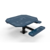 Elite Series 46" X 54" ADA Compliant Thermoplastic Polyethylene Coated Octagon Pedestal 2 Or 3 Seat Picnic Table Perforated Steel - Dark Blue - Surface Mount - 3 Seat
