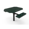 Elite Series 46" X 63" ADA Compliant Octagon Thermoplastic Polyethylene Coated Pedestal Rolled 2 Or 3 Seat Picnic Table Perforated Steel - Green - Inground