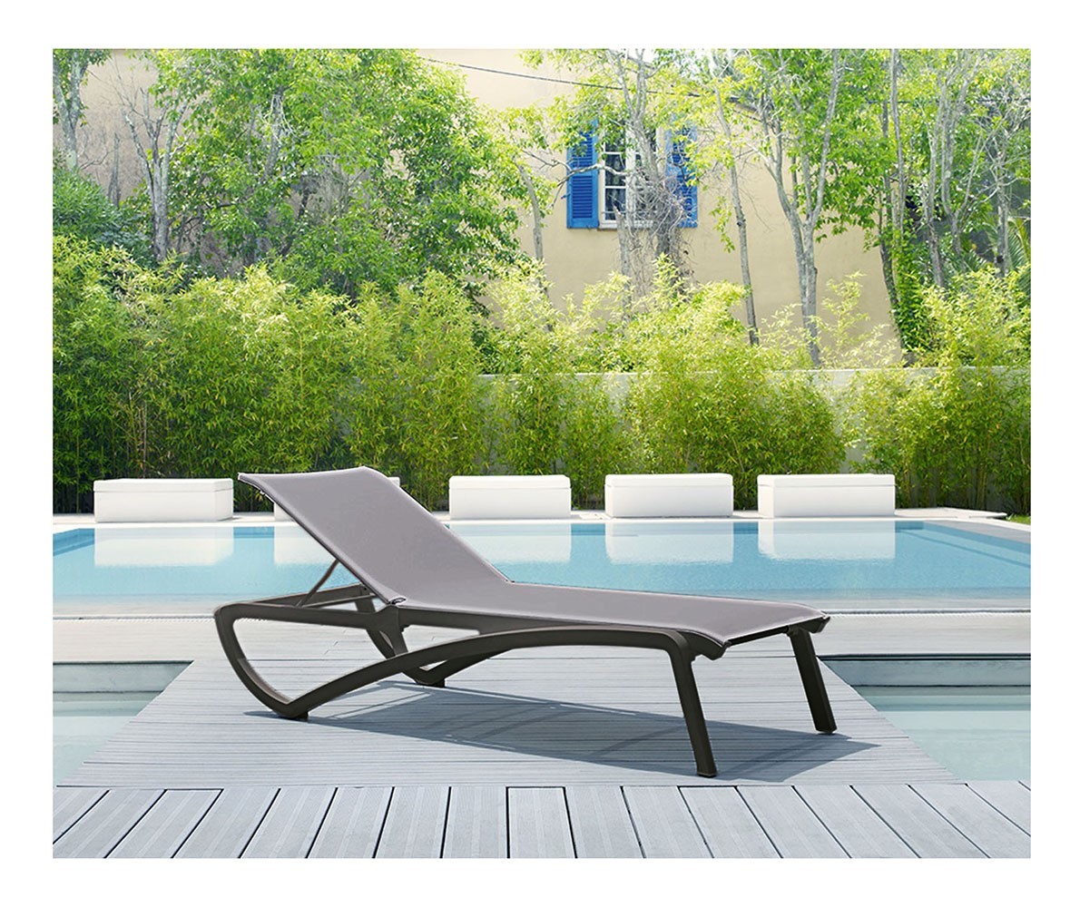 Sunset Sling Chaise Lounge with Plastic Resin Frame Furniture Leisure